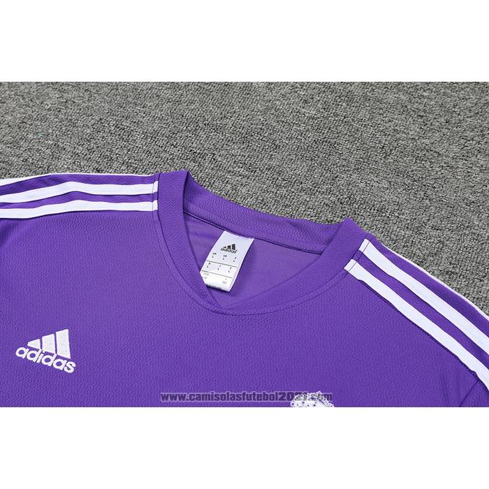 Fato de Treino Real Madrid Manga Curta 2022-2023 Purpura - Calcas Curta
